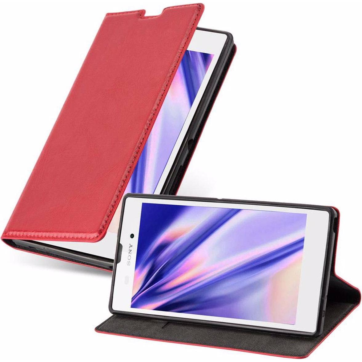 Thumbnail - Cadorabo Book Invisible Magnet Cover (Sony Xperia T3), Smartphone Hülle, Rot