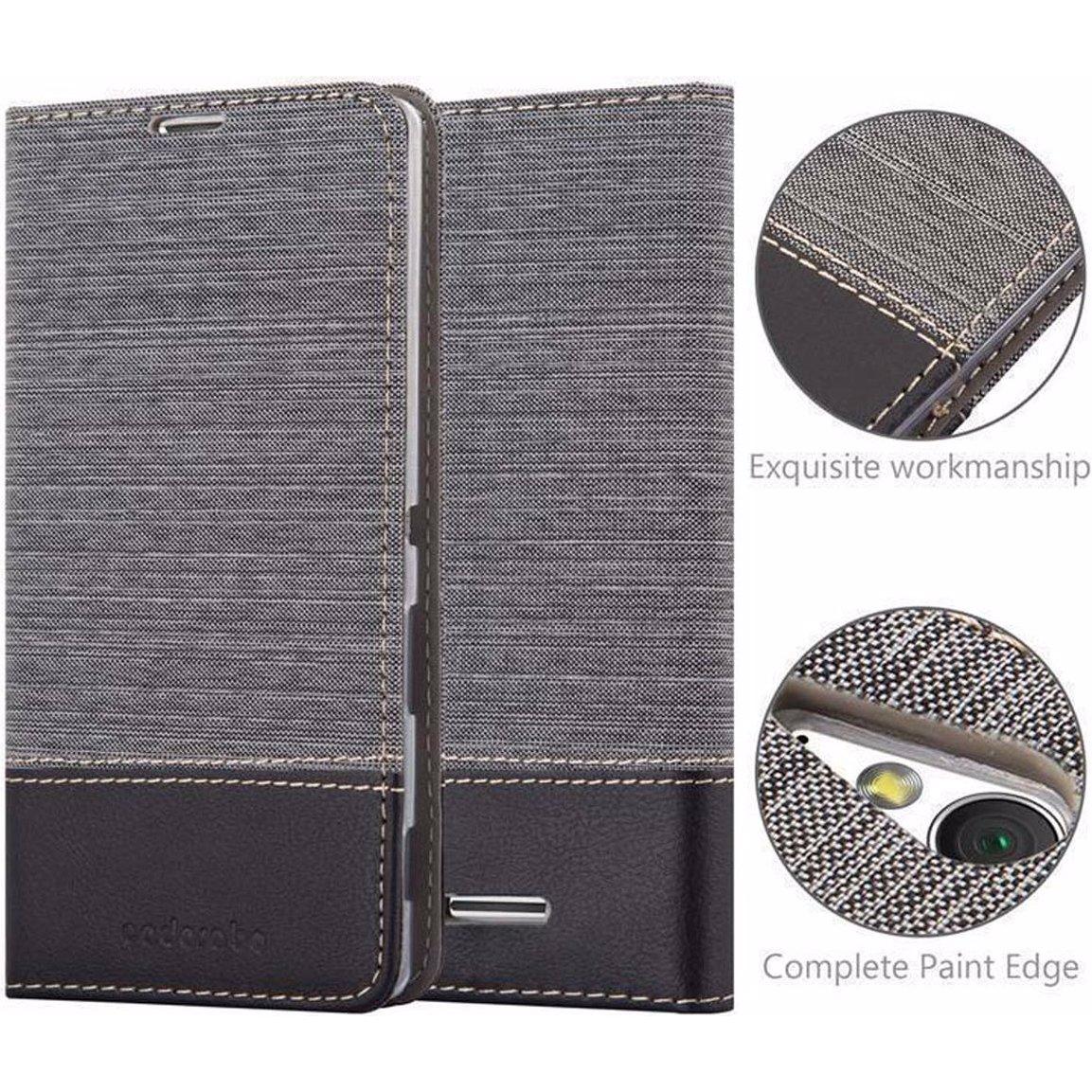 Thumbnail - Cadorabo Book Jeans Optik Cover (Sony Xperia T3), Smartphone Hülle, Grau