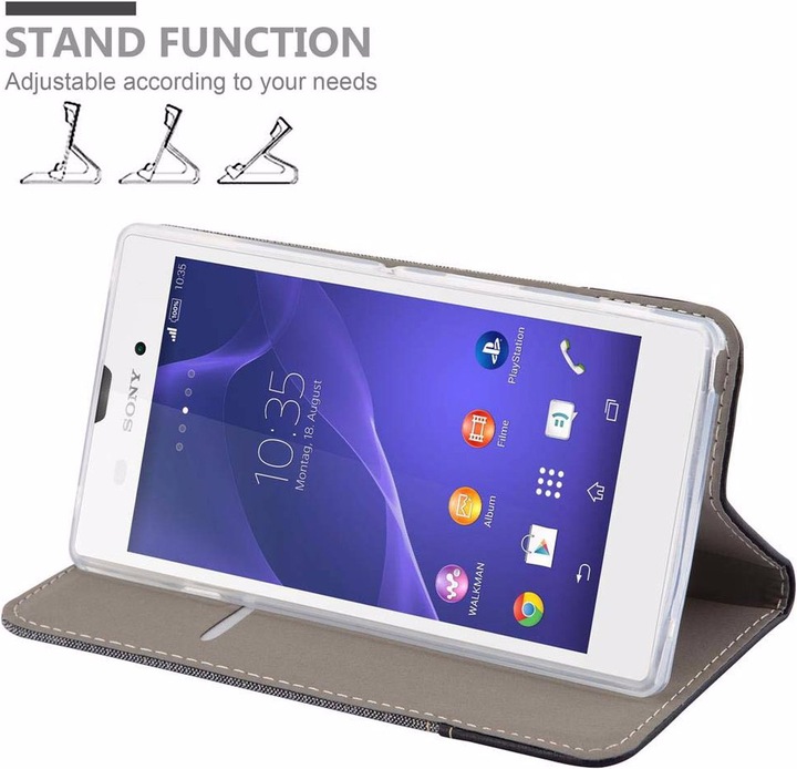 Actual product image Cadorabo Book Jeans Optics Cover (Sony Xperia T2 Ultra)