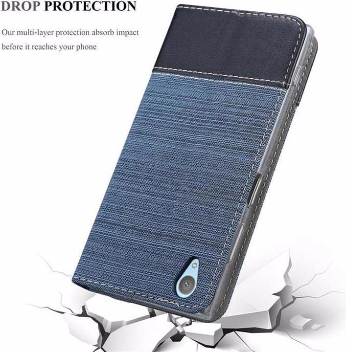 Produktbild Cadorabo Book Jeans Optik Cover (Sony Xperia XA1 Plus)