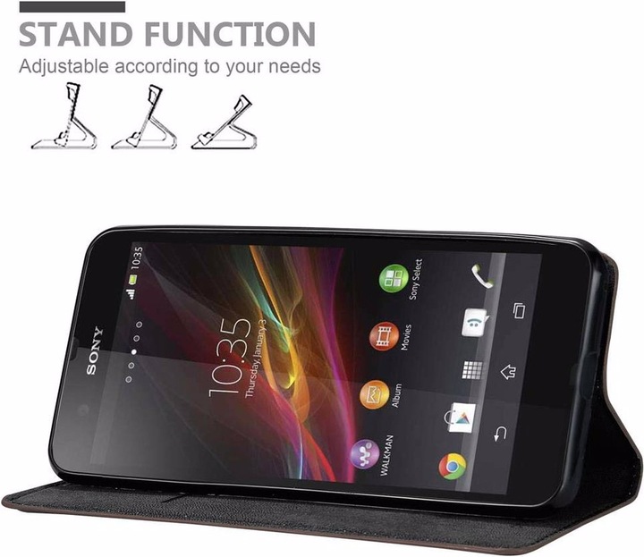 Actual product image Cadorabo Book Invisible Magnet Cover (Sony Xperia Z)