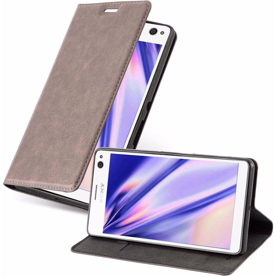Thumbnail - Cadorabo Book Invisible Magnet Cover (Sony Xperia C4), Smartphone Hülle, Braun