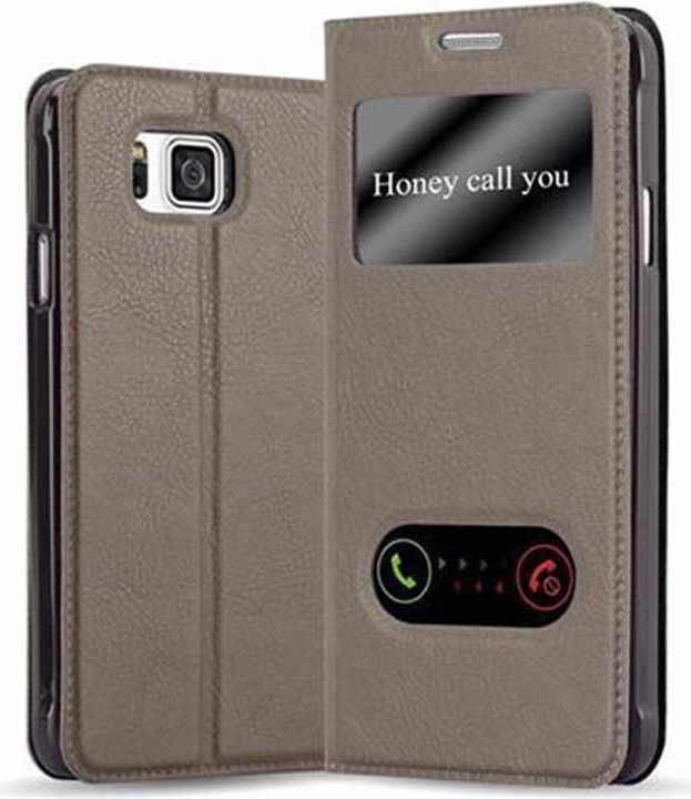 Actual product image Cadorabo Book with View double window cover (Samsung Galaxy Alpha)
