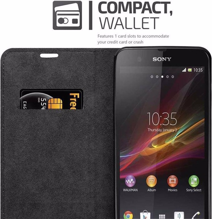 Actual product image Cadorabo Book Invisible Magnet Cover (Sony Xperia Z)