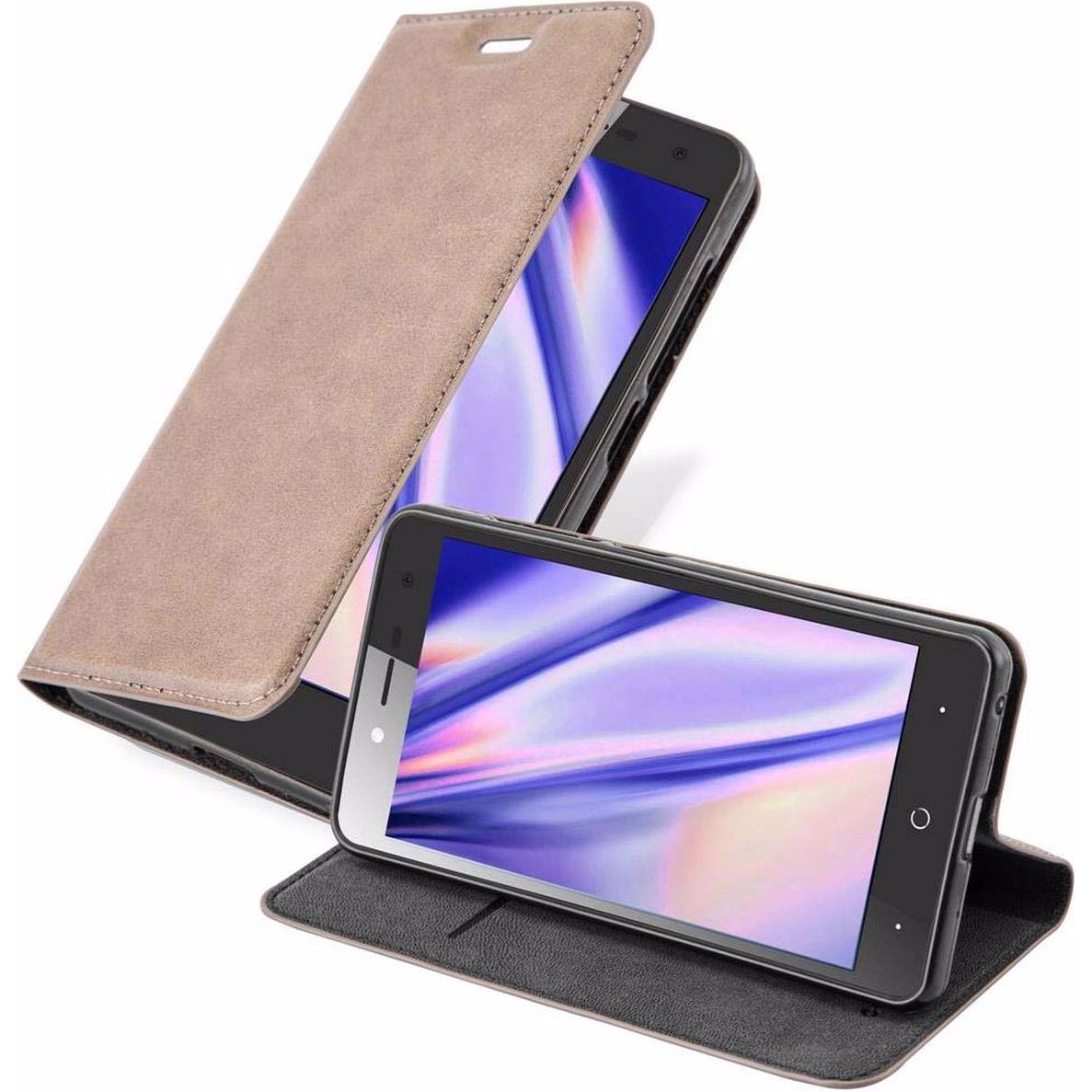 Cadorabo Book Invisible Magnet Cover (ZTE Blade L7), Smartphone Hülle, Braun
