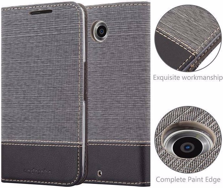 Produktbild Cadorabo Book Jeans Optik Cover (Motorola Nexus 6)