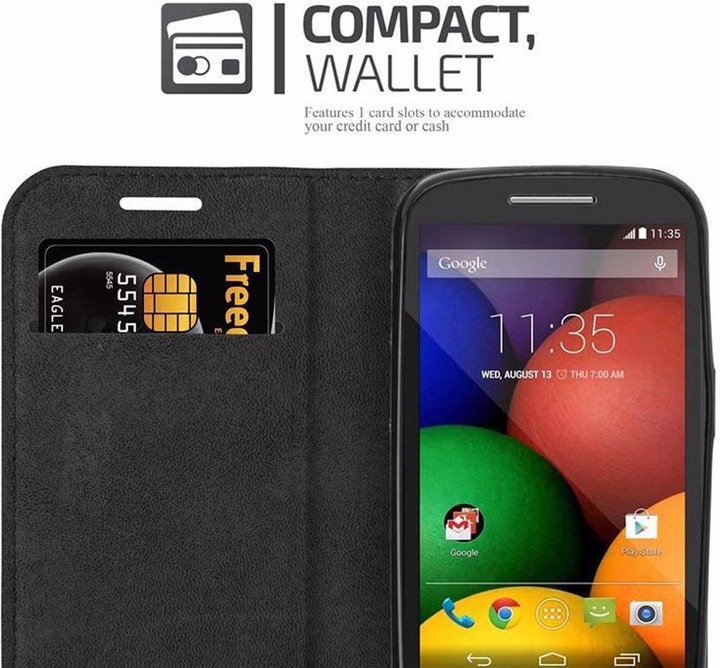 Actual product image Cadorabo Book Invisible Magnet Cover (Motorola Moto E)