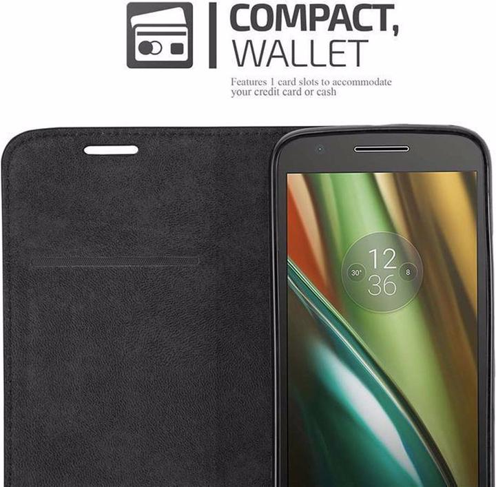 Actual product image Cadorabo Book Invisible Magnet Cover (Motorola Moto E3)