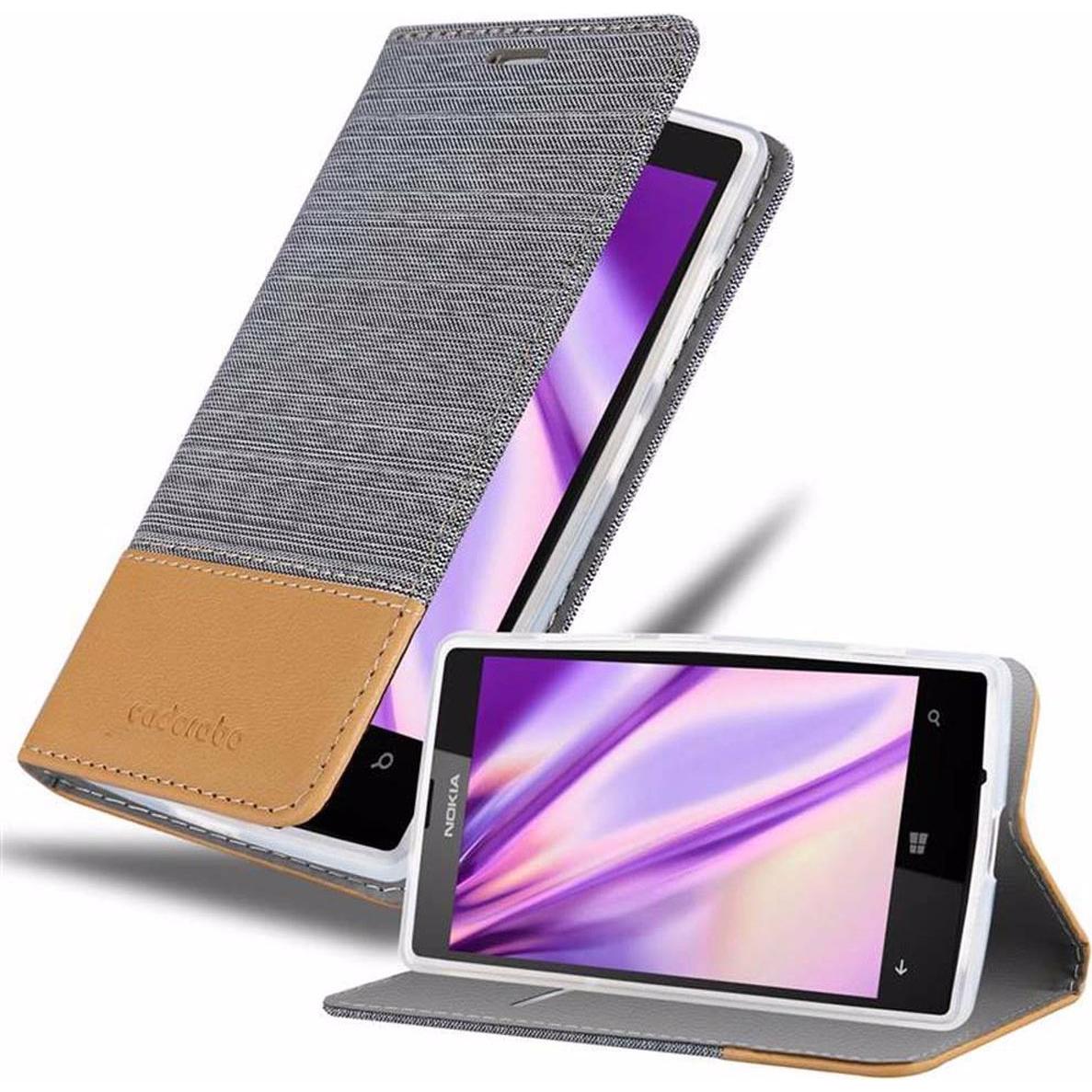 Cadorabo Jeans Optik (Nokia Lumia 520), Smartphone Hülle, Grau, Braun