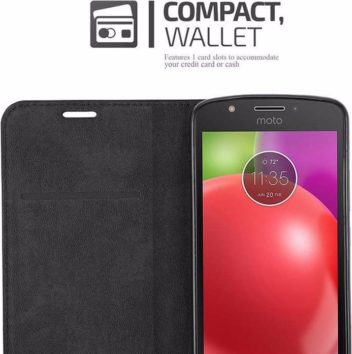 Actual product image Cadorabo Book Invisible Magnet Cover (Motorola Moto E4)