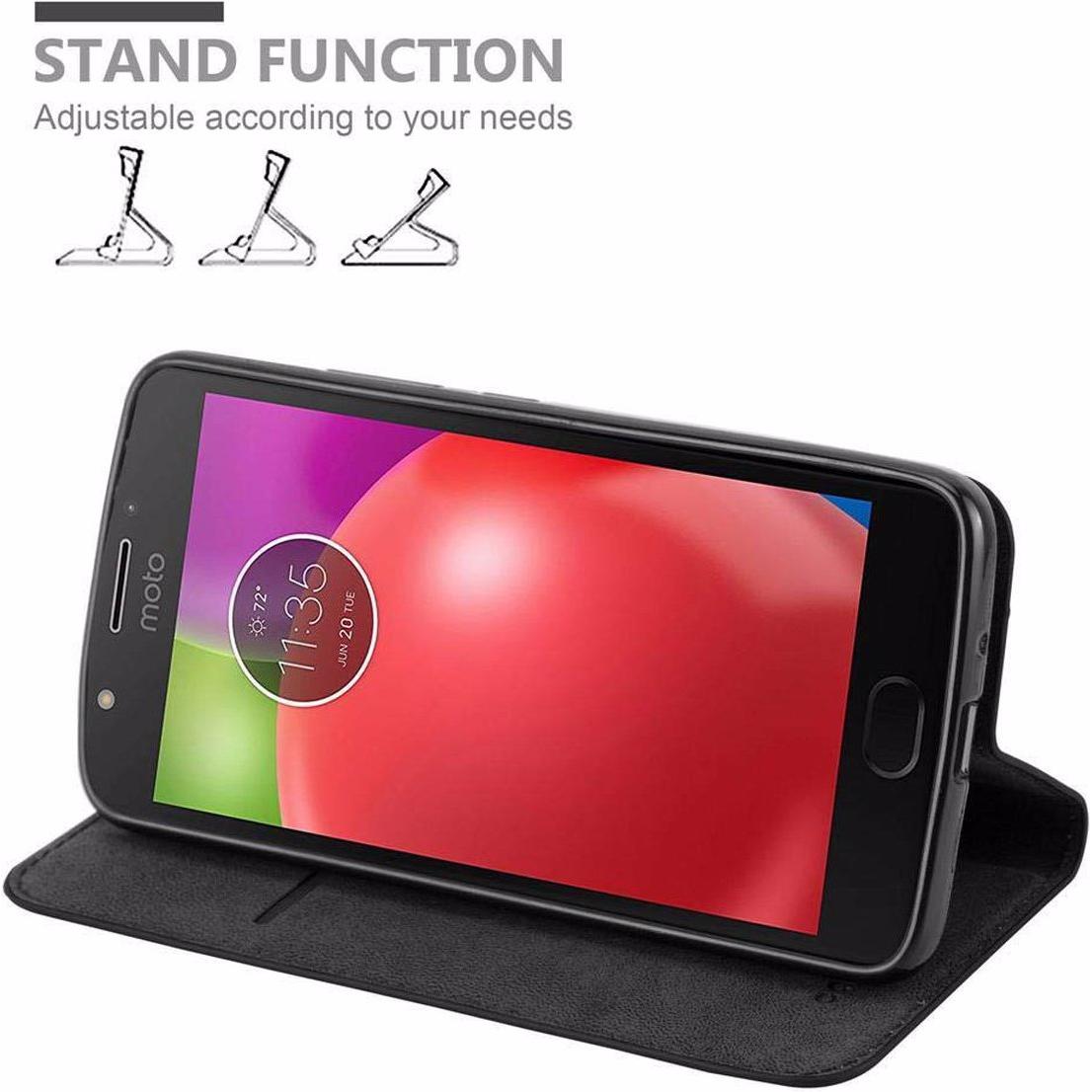 Thumbnail - Cadorabo Book Invisible Magnet Cover (Motorola Moto E4 Plus), Smartphone Hülle, Schwarz