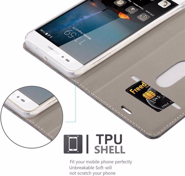 Produktbild Cadorabo Book Jeans Optik Cover (ZTE Blade A612)