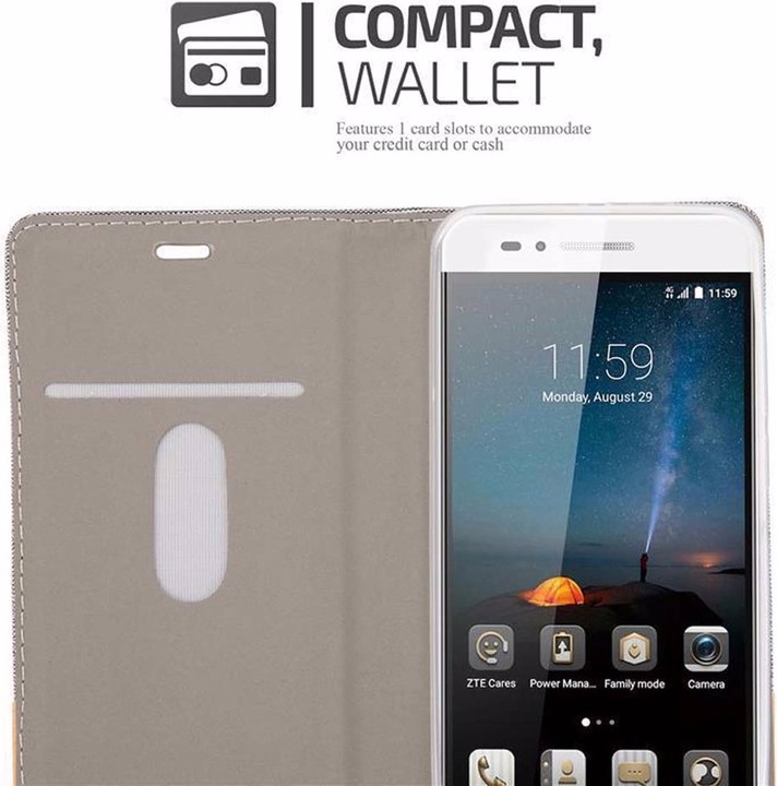 Produktbild Cadorabo Book Jeans Optik Cover (ZTE Blade A612)