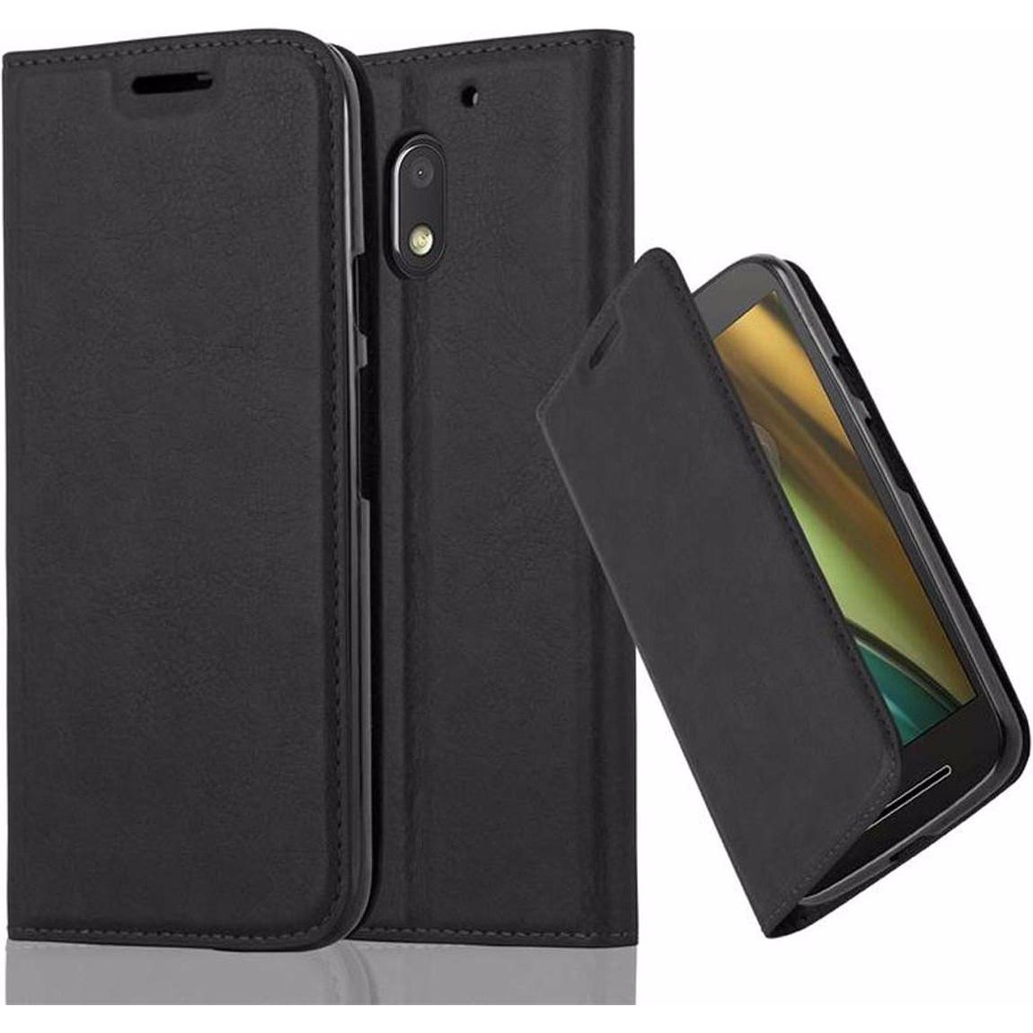 Cadorabo Book Invisible Magnet Cover (Motorola Moto E3), Smartphone Hülle, Schwarz