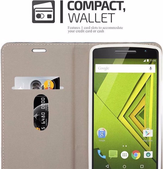 Image du produit Cadorabo Couverture look jeans Book (Motorola Moto X Play)