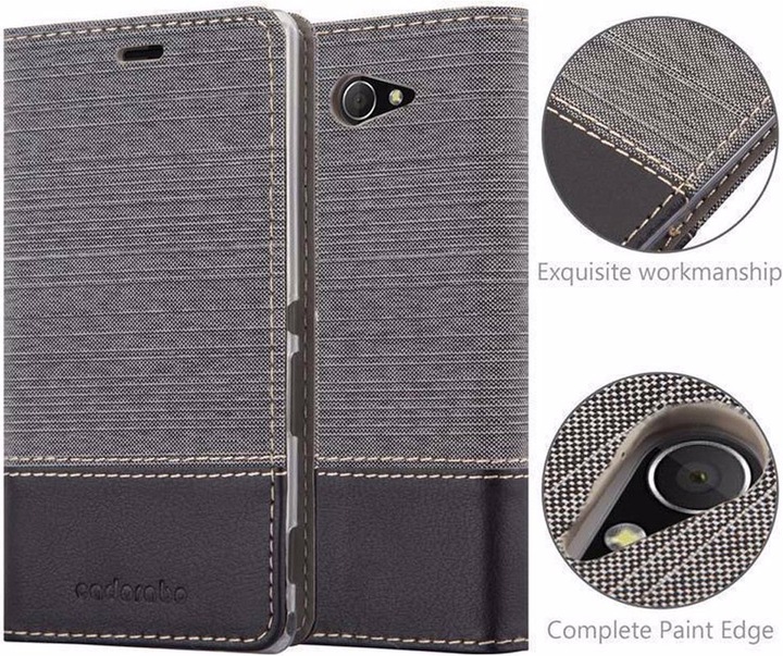 Produktbild Cadorabo Book Jeans Optik Cover (Sony Xperia M2, Sony Xperia M2 Aqua)