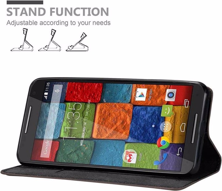 Actual product image Cadorabo Book Invisible Magnet Cover (Motorola Moto X2)