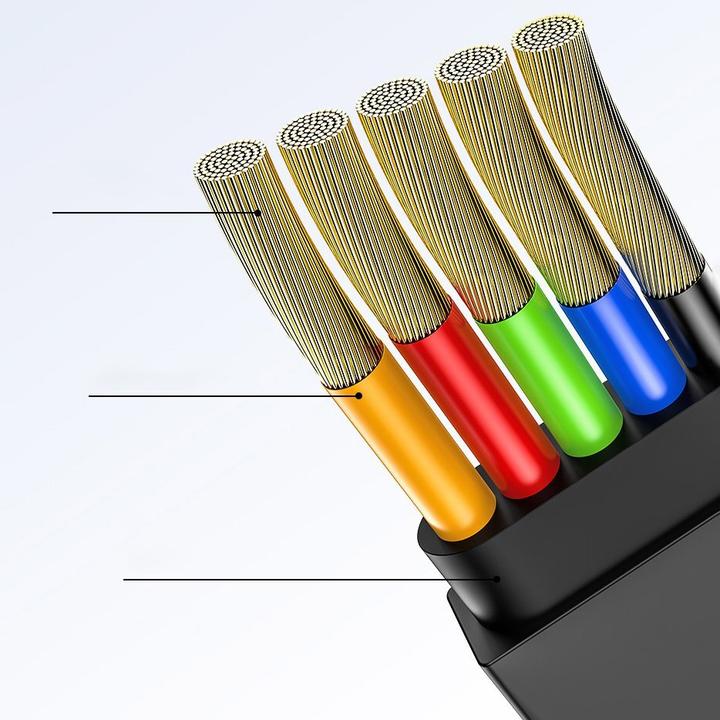 Productafbeelding Baseus Golden Loop Drie-in-één Elastische Datakabel USB voor M+L+T 3,5A 1,2m Zwart (1.20 m, USB 3.2 Gen 1)