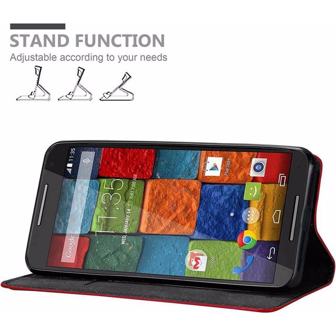 Thumbnail - Cadorabo Book Invisible Magnet Cover (Motorola Moto X2), Smartphone Hülle, Rot