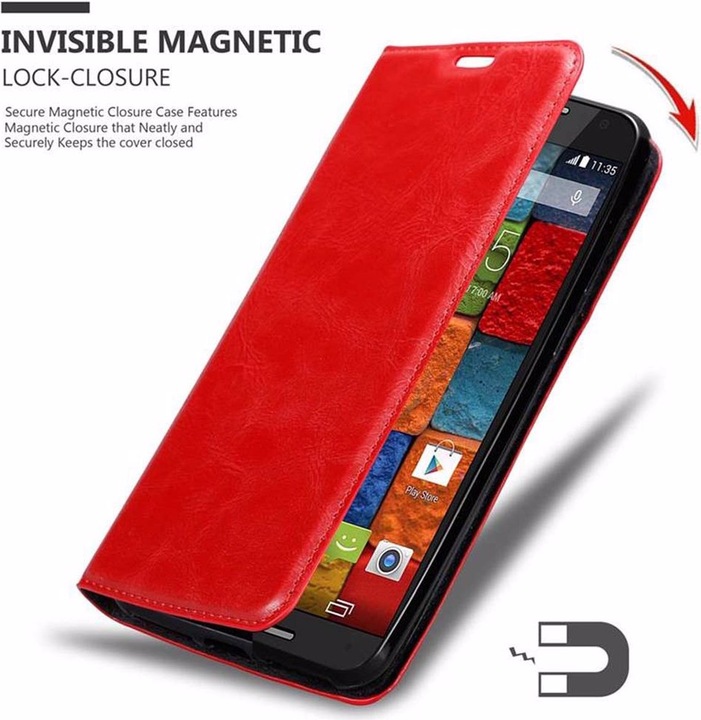 Actual product image Cadorabo Book Invisible Magnet Cover (Motorola Moto X2)