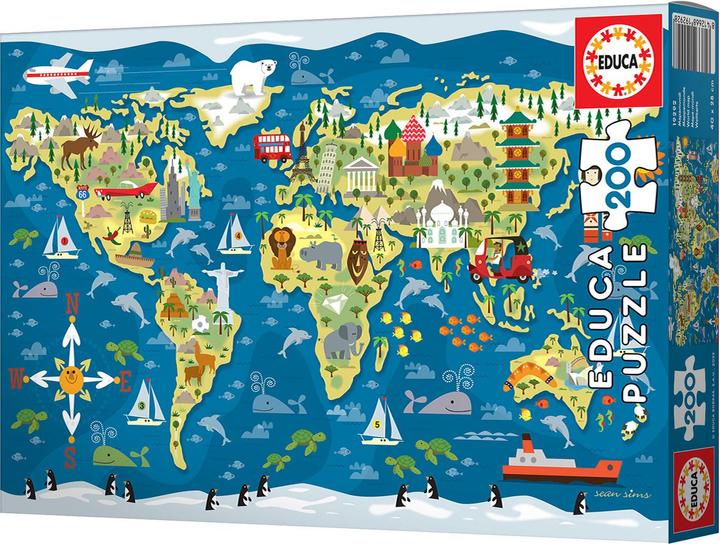 Actual product image Educa World map 200 pieces puzzle (200 pieces)