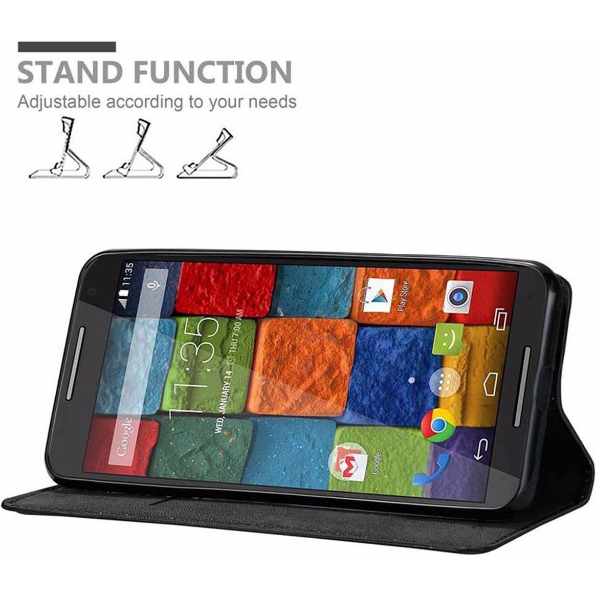 Thumbnail - Cadorabo Book Invisible Magnet Cover (Motorola Moto X2), Smartphone Hülle, Schwarz