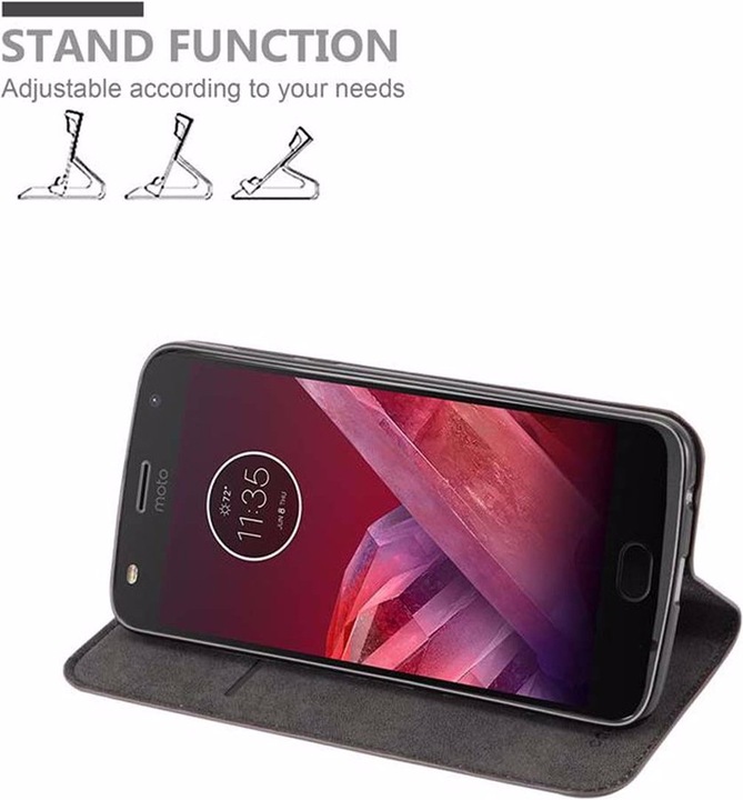 Actual product image Cadorabo Book Invisible Magnet Cover (Motorola Moto Z2 Play, Motorola Moto Z2 Force)
