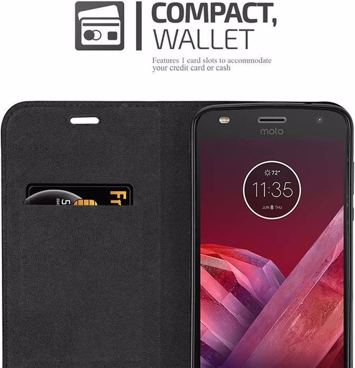 Actual product image Cadorabo Book Invisible Magnet Cover (Motorola Moto Z2 Play, Motorola Moto Z2 Force)