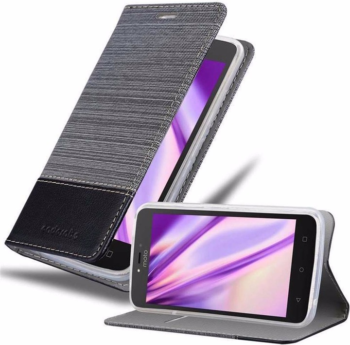 Produktbild Cadorabo Book Jeans Optik Cover (Motorola Moto C Plus)