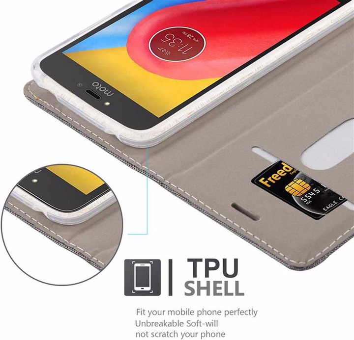 Produktbild Cadorabo Book Jeans Optik Cover (Motorola Moto C Plus)