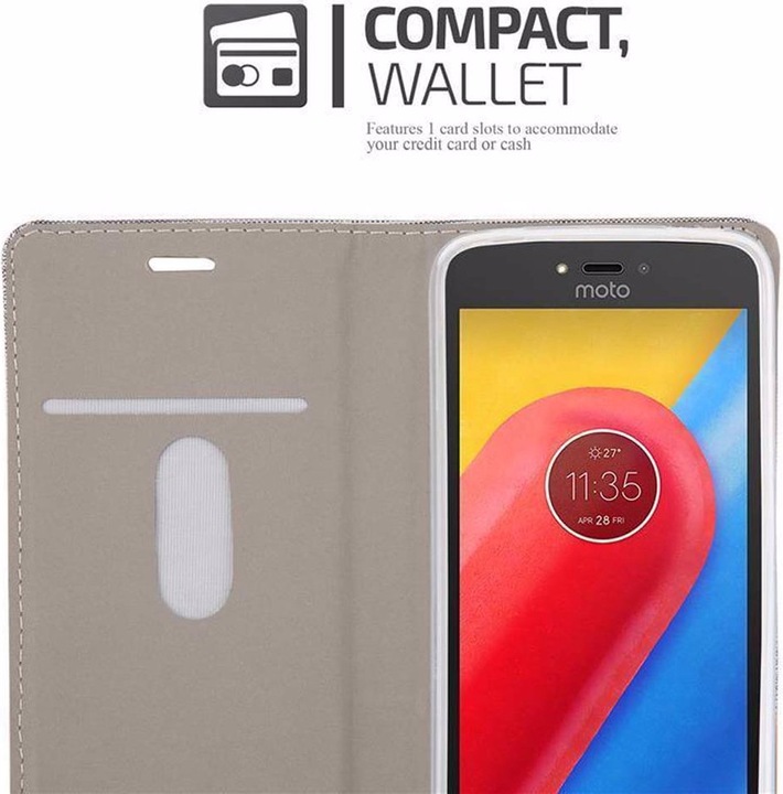 Produktbild Cadorabo Book Jeans Optik Cover (Motorola Moto C Plus)