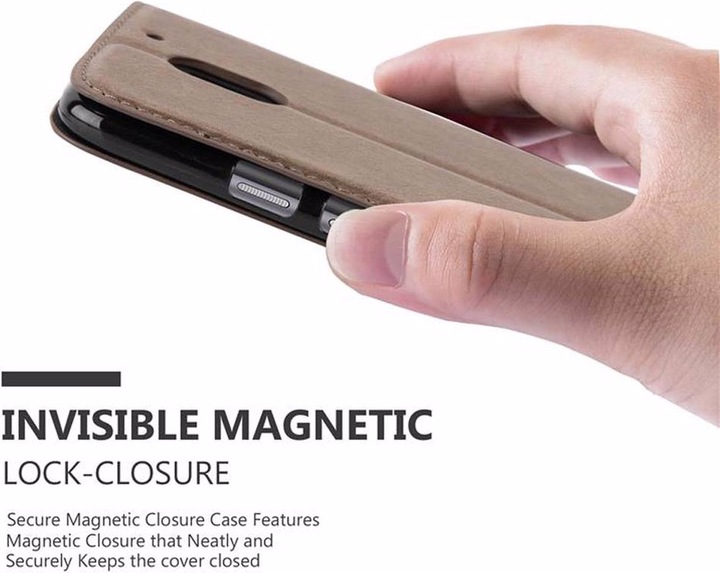 Actual product image Cadorabo Book Invisible Magnet Cover (Motorola Moto E3)