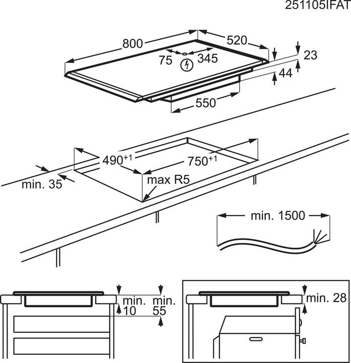 Image du produit AEG NIK85M00AZ (80 cm, Table de cuisson à induction)