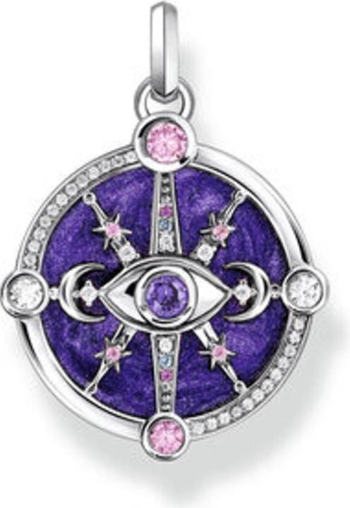Image du produit Thomas Sabo Pendentif oeil avec détails cosmiques et pierres multicolores Argent noirci (Émail, Argent 925)