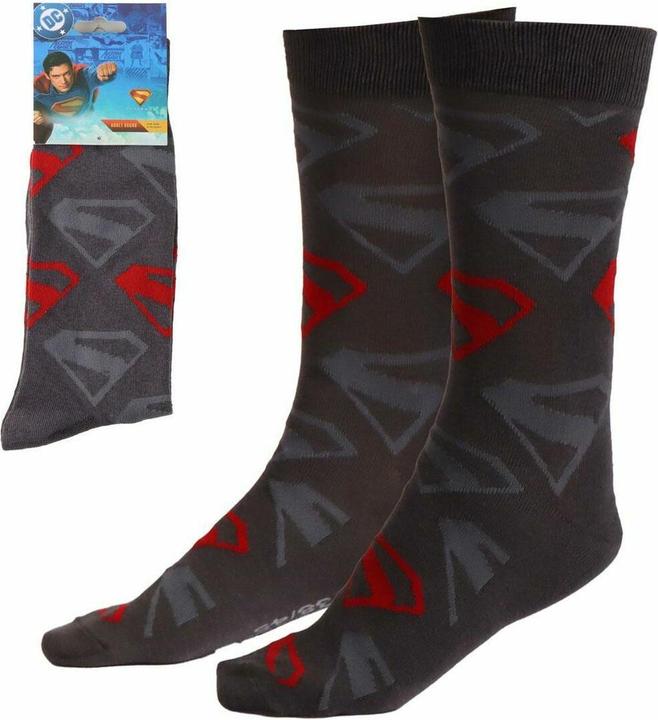 Produktbild Cerdá DC Comics Socken Superman Logo Black 38-45 (Einzelpack, 38 - 45)