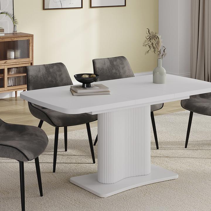 Actual product image Vicco Esstisch Fenaro, Weiss/Weiss/Weiss, 120 x 80 cm ausziehbar (120 x 80 x 77.40 cm)