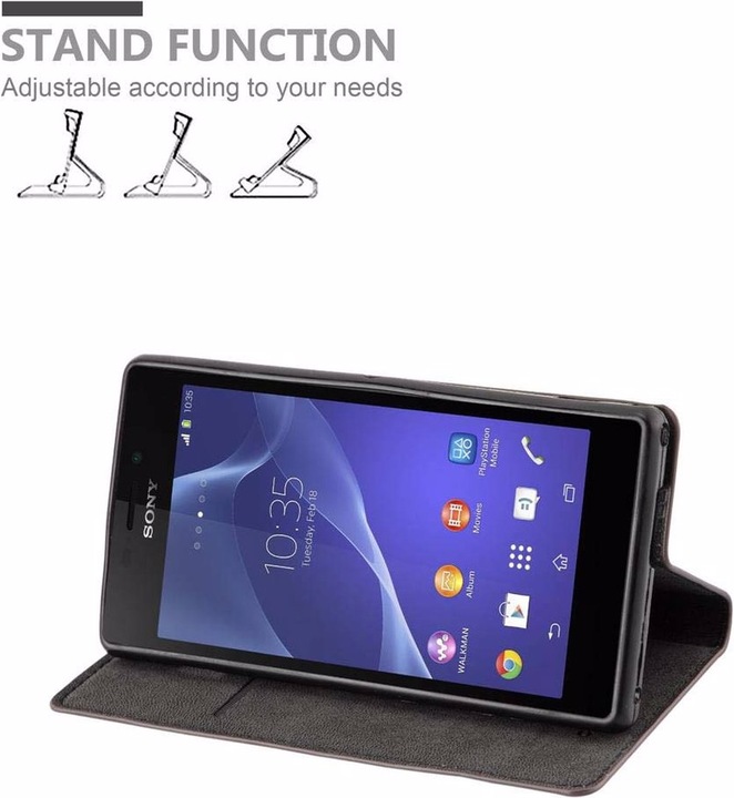 Actual product image Cadorabo Book Invisible Magnet Cover (Sony Xperia M2 Aqua)