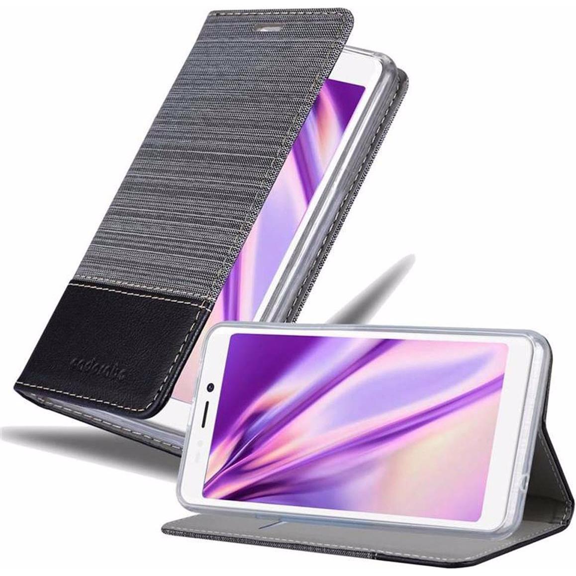 Thumbnail - Cadorabo Book Jeans Optik Cover (Wiko Jerry 3), Smartphone Hülle, Grau