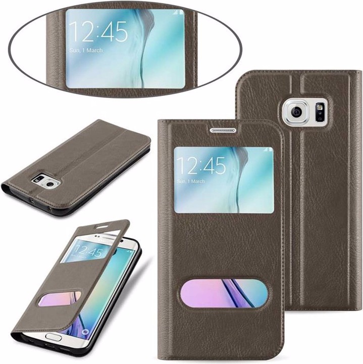 Actual product image Cadorabo Book with View double window cover (Samsung Galaxy S6 Edge+)