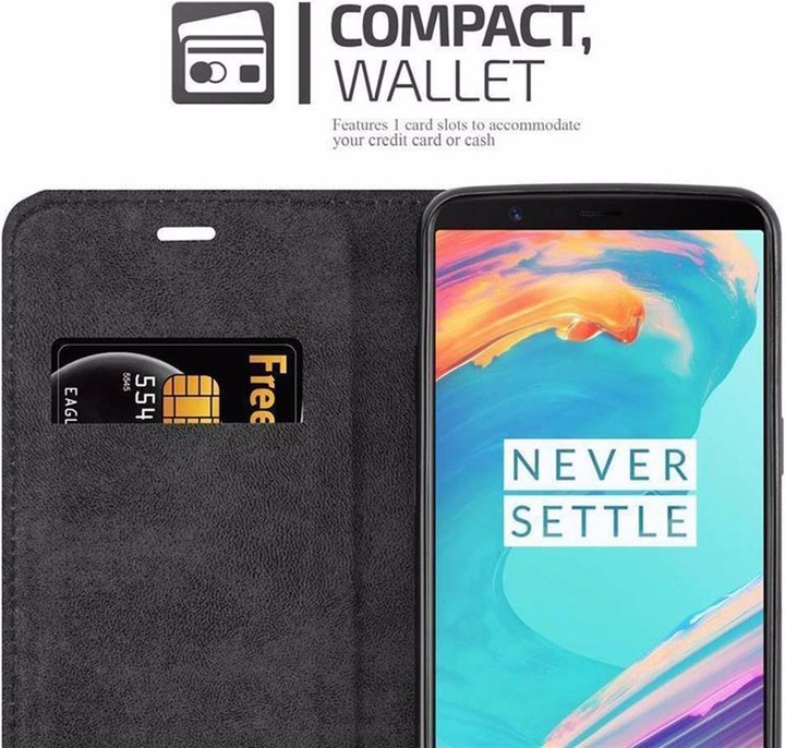 Actual product image Cadorabo Book Invisible Magnet Cover (OnePlus 5T)