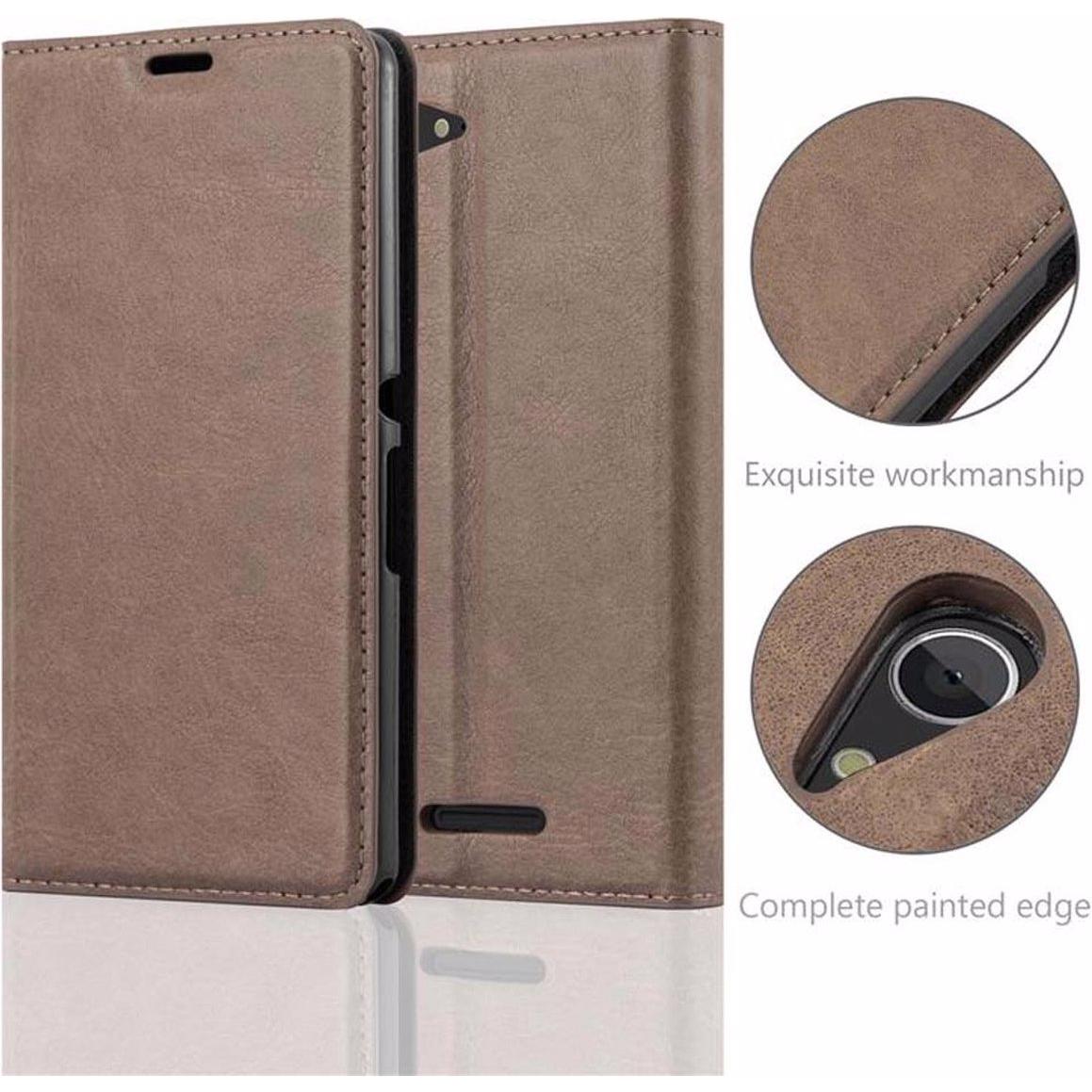 Thumbnail - Cadorabo Book Invisible Magnet Cover (Sony Xperia E3), Smartphone Hülle, Braun