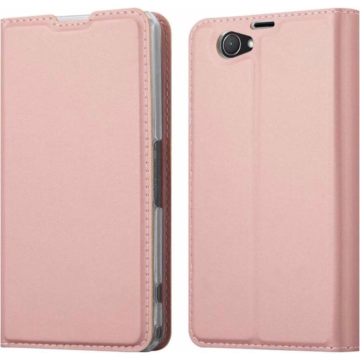 Cadorabo Book Classy Style Cover (Sony Xperia Z1 Compact), Smartphone Hülle, Rosa