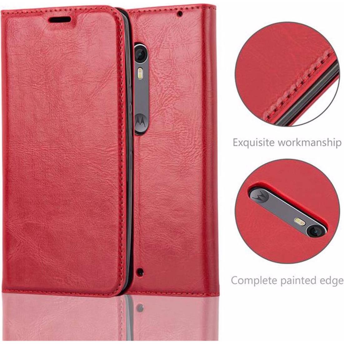 Thumbnail - Cadorabo Book Invisible Magnet Cover (Motorola Moto X Style), Smartphone Hülle, Rot