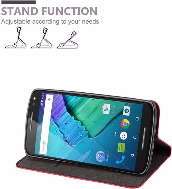 Actual product image Cadorabo Book Invisible Magnet Cover (Motorola Moto X Style)