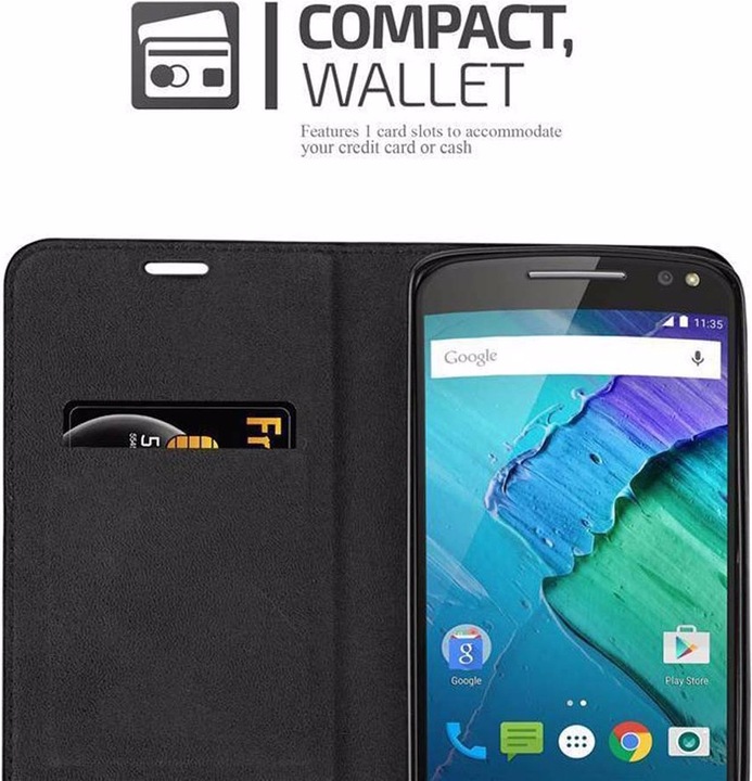 Actual product image Cadorabo Book Invisible Magnet Cover (Motorola Moto X Style)