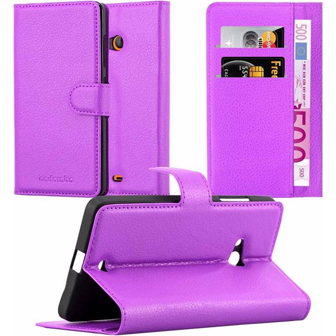 Cadorabo Book mit Standfunktion Cover (Microsoft Lumia 540), Smartphone Hülle, Violett