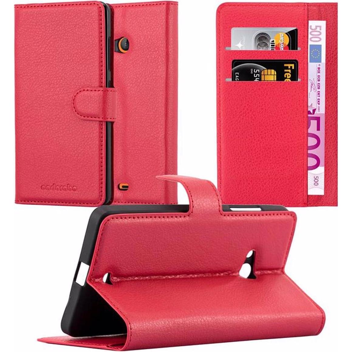 Cadorabo Book mit Standfunktion Cover (Microsoft Lumia 540), Smartphone Hülle, Rot