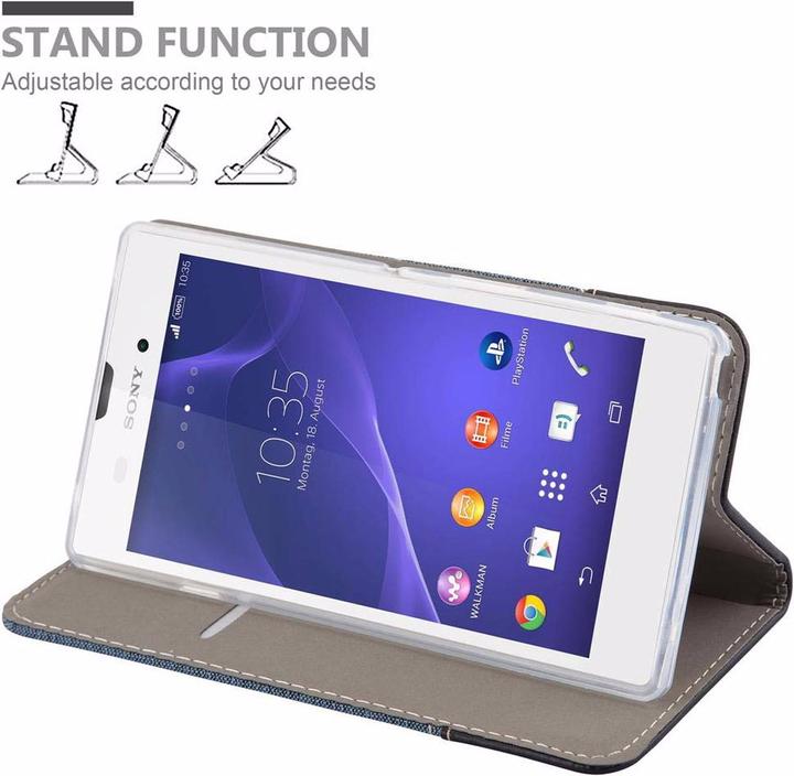 Produktbild Cadorabo Book Jeans Optik Cover (Sony Xperia T3)