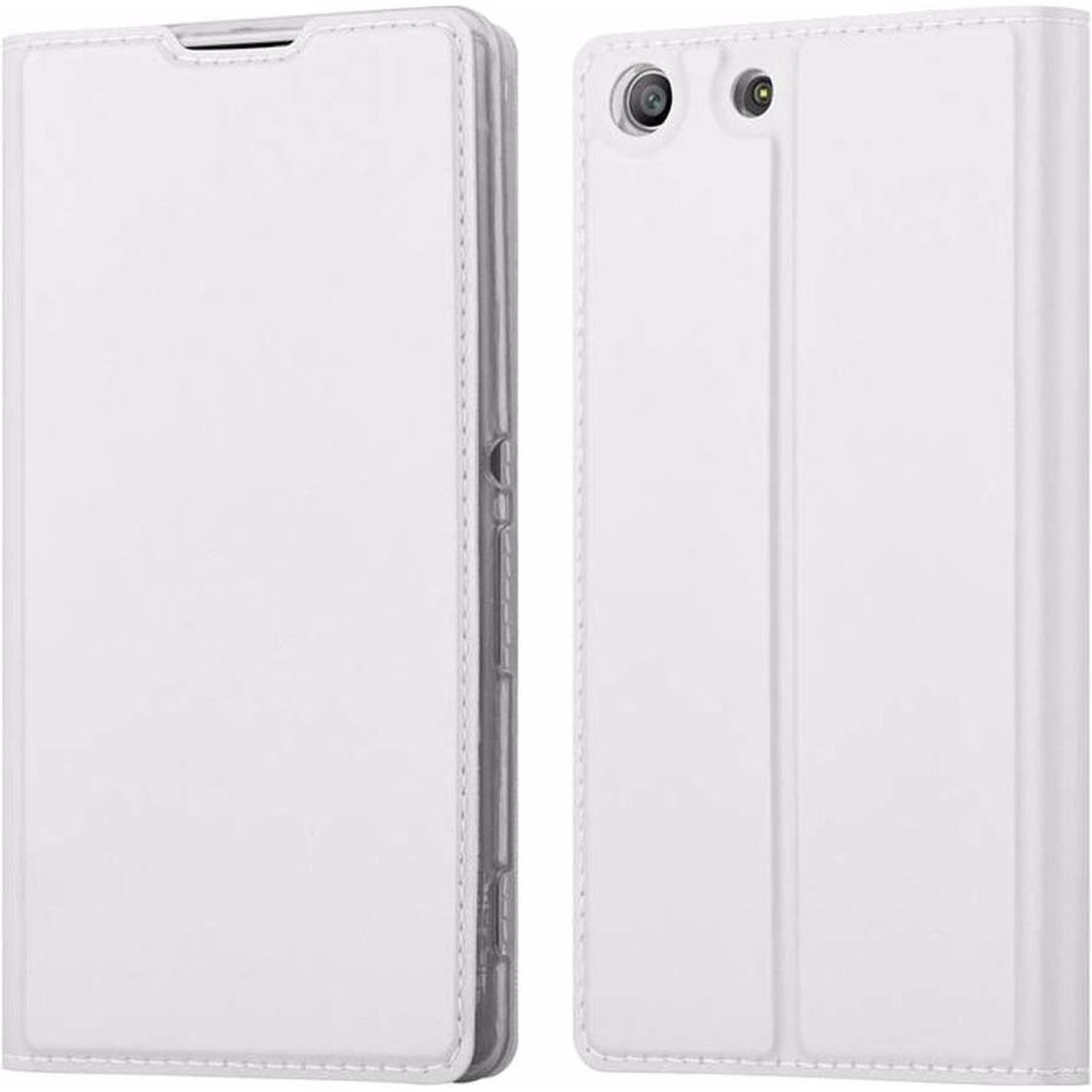 Cadorabo Book Classy Style Cover (Sony Xperia M5), Smartphone Hülle, Silber