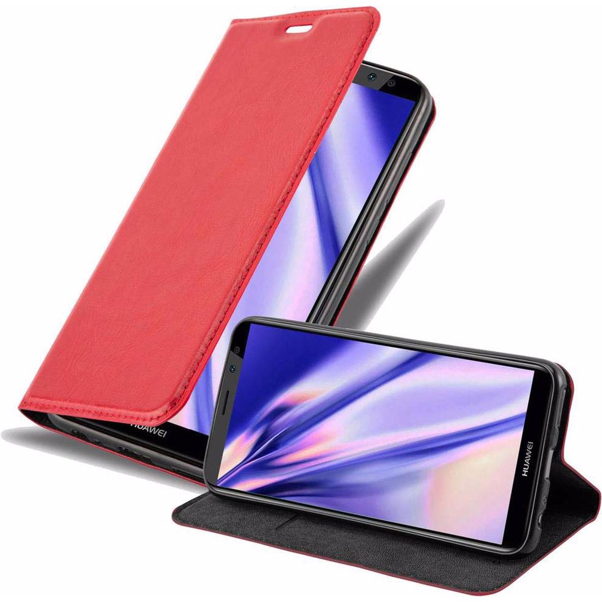 Cadorabo Book Invisible Magnet Cover (Huawei Mate 10 Lite), Smartphone Hülle, Rot